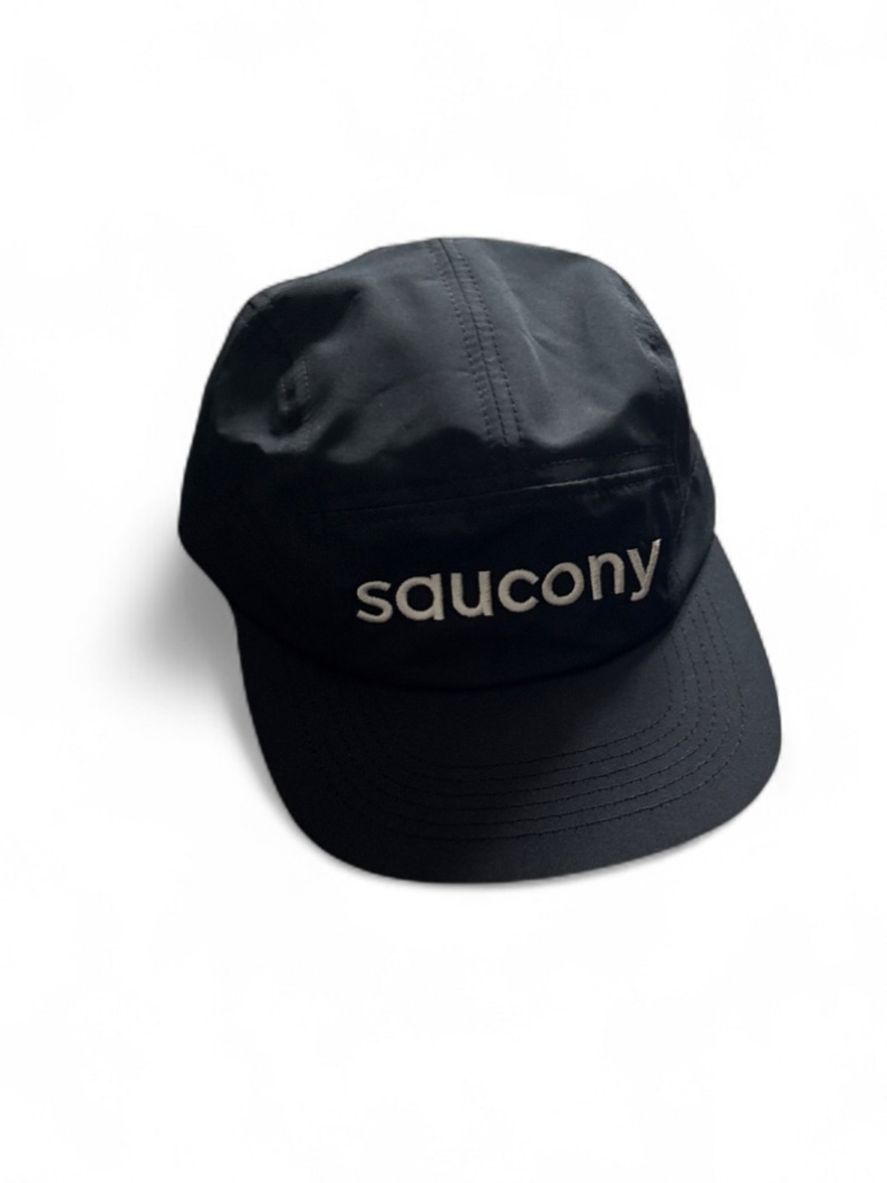 Saucony Lightweight Running Cap - Black with White Embroidered Logo